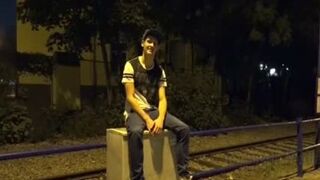College lad expect For Bus Stop