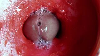 The most luxurious inward climax close-up! ASMR ginormous cum shot!