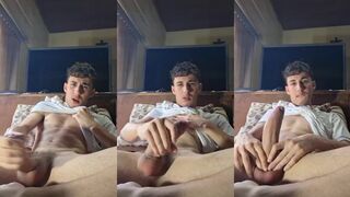 cute fit big cock curly brunette selfsuck bate