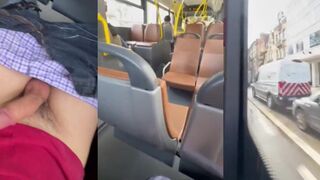 Latino Plays With His Uncut Cock On Public Bus