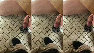 Uncut Restroom Jerk Under Stall