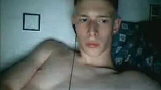 Webcam hot blonde boy jerking on cam