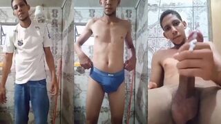 Brazilian dude with a big cock and creamy load