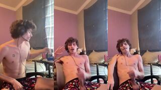 Cumming while playing games online with bros