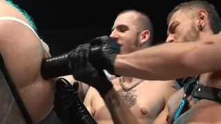 Obscene hunk bareback fisting sex tape